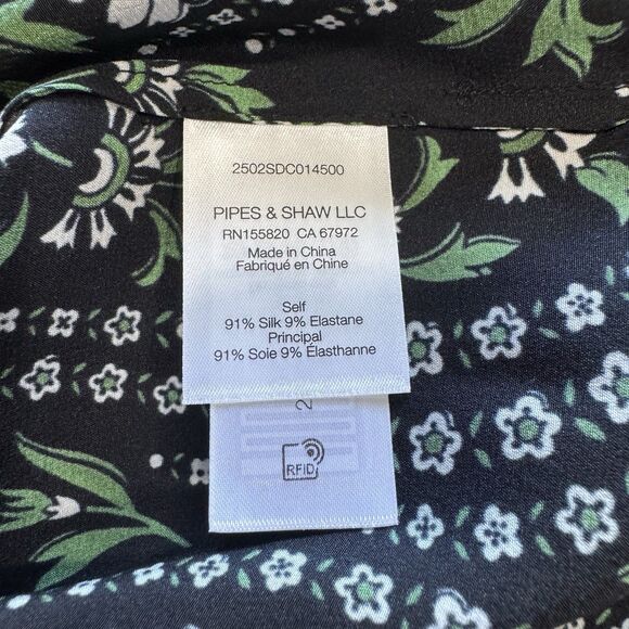 VERONICA BEARD Ashlynn Daisy Floral Stretch Silk Crepe Top Blouse Size 10 NWT - Picture 11 of 12